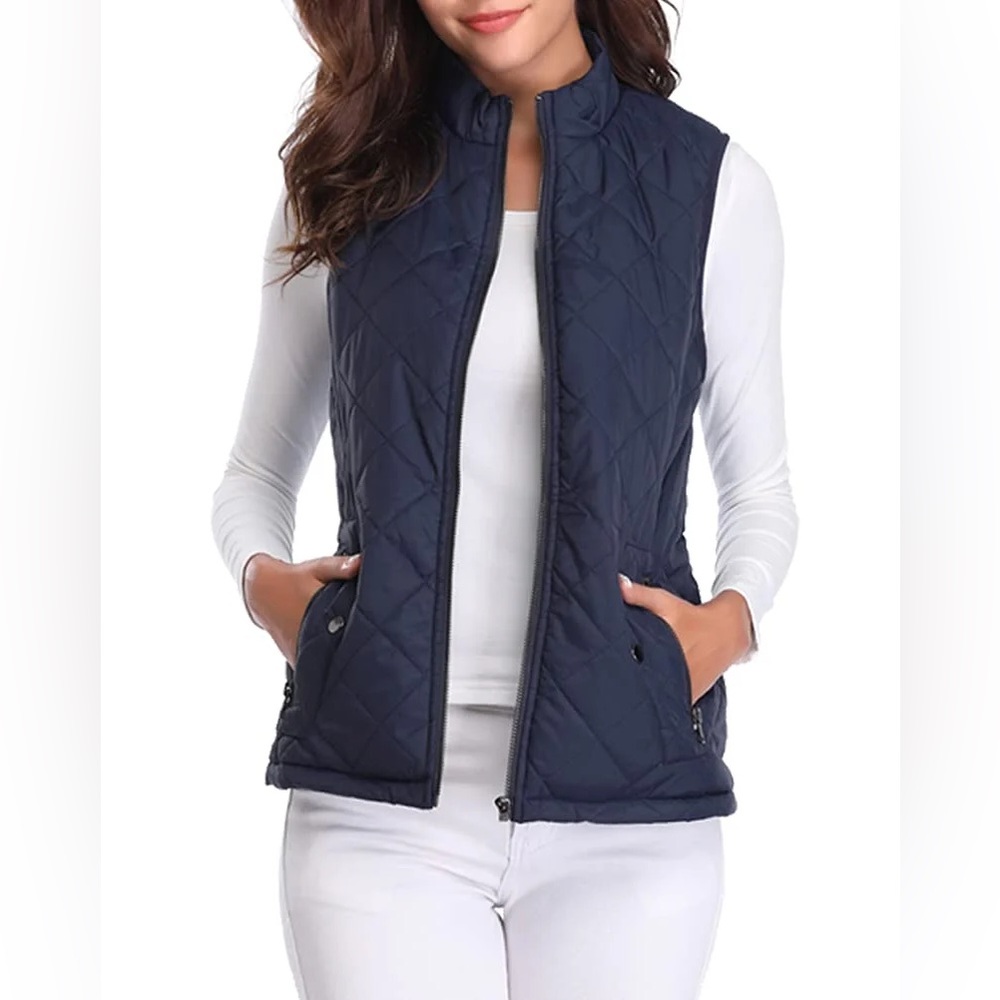 Women's Quilted Navy Vest